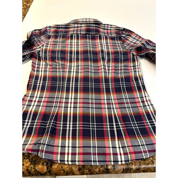 Womens Plaid Button-Up Long Sleeve Shirt Boyfriend Style Classic Collar Multicol - Picture 3 of 7